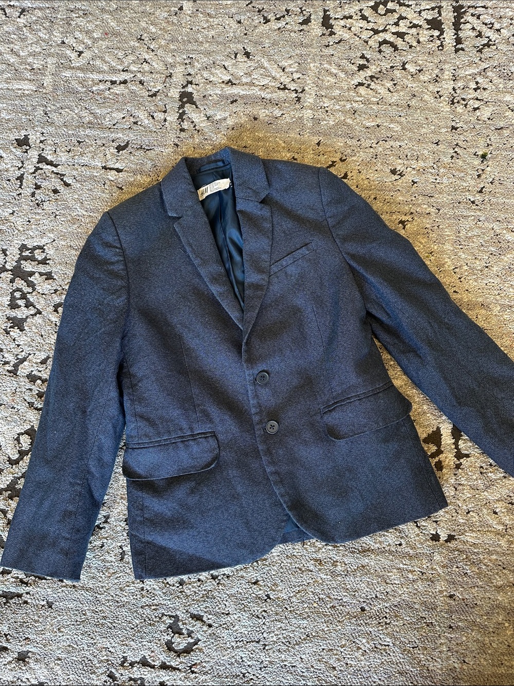 H&M Boys Dark Blue Textured Blazer